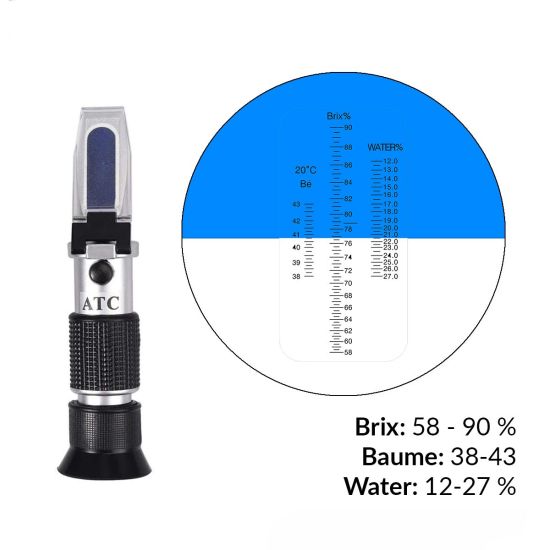 Διαθλασίμετρο Μελιού Οπτικό με (Brix: 58-90 % , Baume: 38-43, Water: 12-27 %)