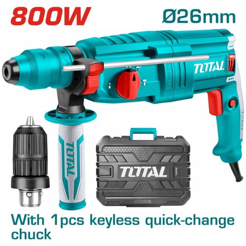 TOTAL ΠΙΣΤΟΛΕΤΟ ΠΕΡΙΣΤΡ. - ΣΚΑΠΤΙΚΟ SDS-PLUS 800W ΜΕ ΤΑΧΥΤΣΟΚ (TH308268-2) 